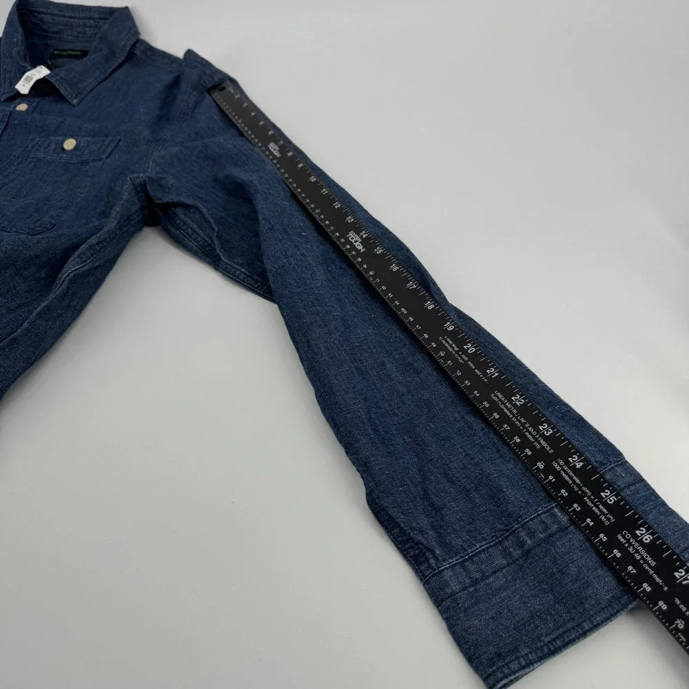 NEW Banana Republic Mens XXL Blue Denim Chambray Standard Fit Utility Shirt